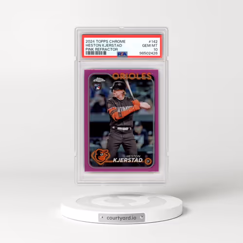 2024 Topps Chrome #142 Heston Kjerstad - Pink Refractor (PSA 10 GEM MINT)