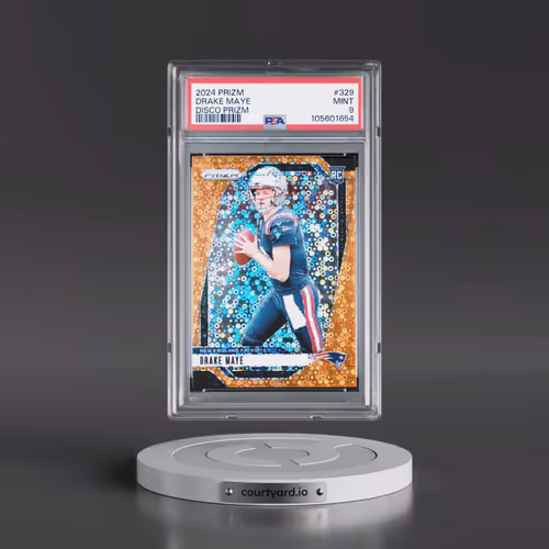 2024 Panini Prizm #329 Drake Maye - Disco Prizm (PSA 9 MINT)