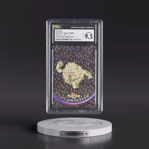 1999 Series 1 (Oval Nintendo Seal) #75 Graveler - Third Print (Black Logo) Silver Foil (Flames and T