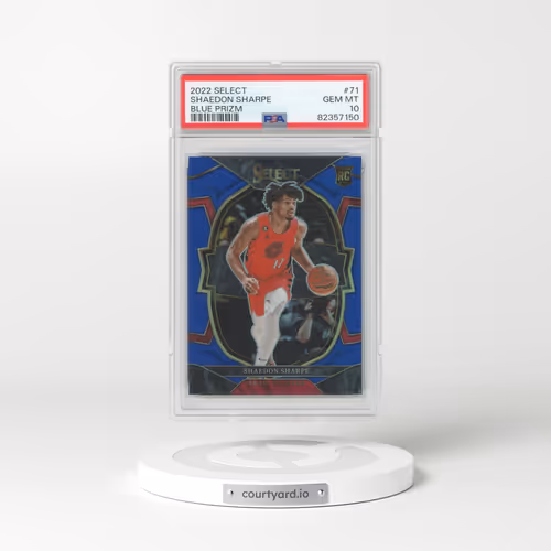 2022 Panini Select #71 Shaedon Sharpe - Blue Prizm (PSA 10 GEM MINT)