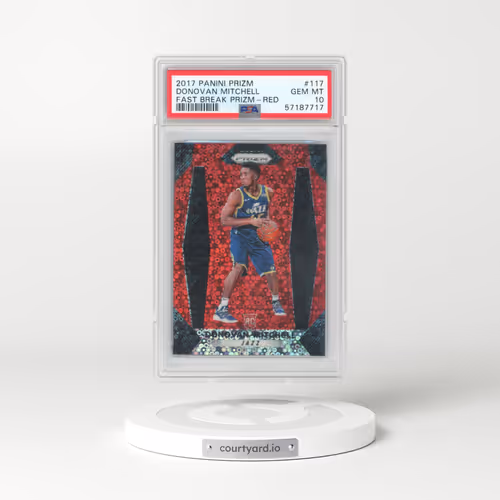 2017 Panini Prizm #117 Donovan Mitchell - Fast Break Prizm-Red (PSA 10 GEM MINT)