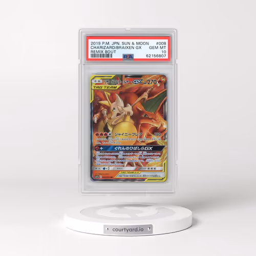 2019 Pokémon Sun & Moon Remix Bout #008 Charizard & Braixen GX - Holo (PSA 10 GEM MINT)