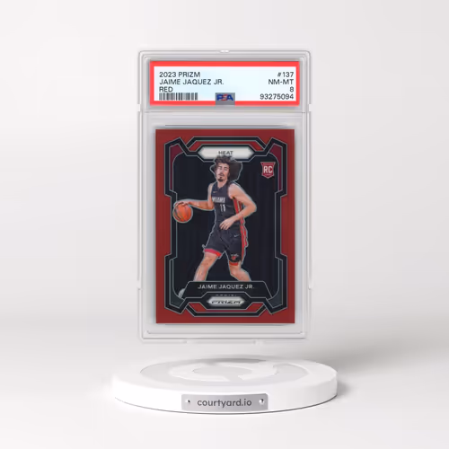 2023 Panini Prizm #137 Jaime Jaquez Jr. - Red Prizm (PSA 8 NM-MT)