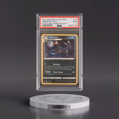 2021 Pokémon Swsh Black Star Promo #129 Umbreon - Holo Evolving Skies Three Pack Blisters (PSA 9 MIN