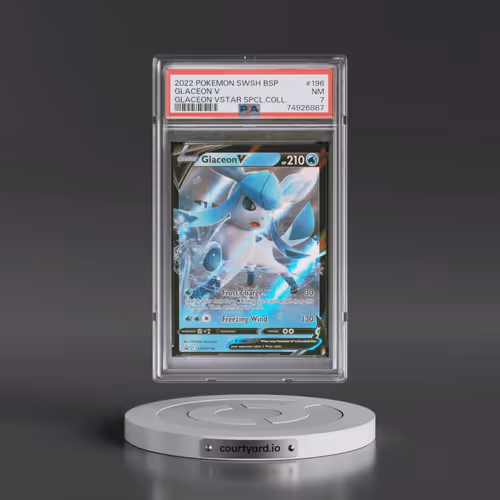 2022 Pokémon Swsh Black Star Promo #196 Glaceon V - Holo Glaceon Vstar Special Collection (PSA 7 NM)