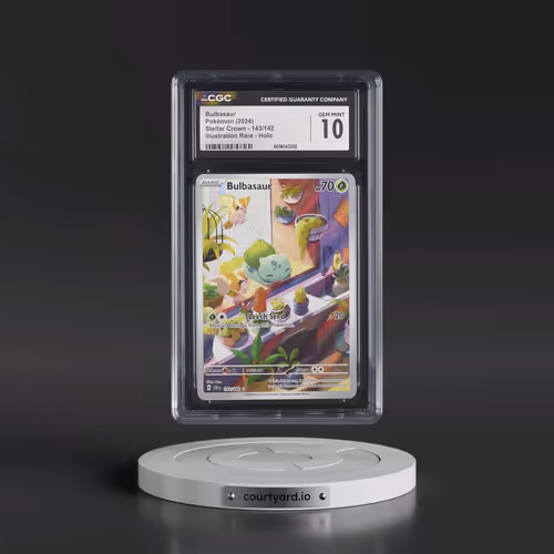 2024 Stellar Crown - SCR EN #143/142 Bulbasaur - Illustration Rare Holo (CGC 10 GEM MINT)