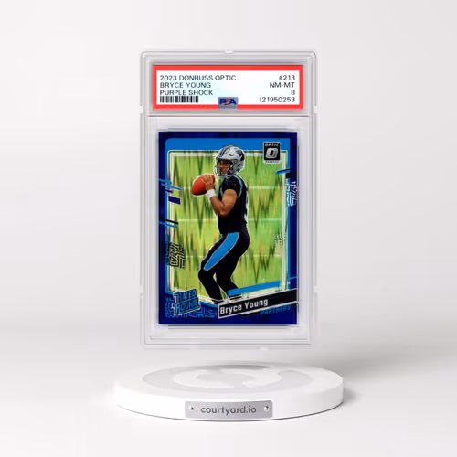 2023 Panini Donruss Optic #213 Bryce Young - Purple Shock (PSA 8 NM-MT)