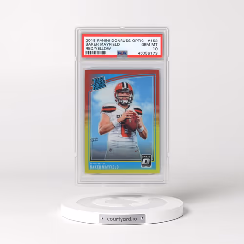 2018 Panini Donruss Optic #153 Baker Mayfield - Red/Yellow (PSA 10 GEM MINT)