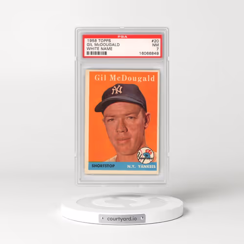 1958 Topps #20 Gil McDougald - White Name (PSA 7 NM)