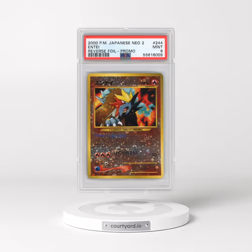 2000 Pokémon Neo 2 Promo #244 Entei - Reverse Foil (PSA 9 MINT)