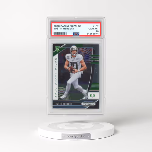 2020 Panini Prizm Draft Picks #102 Justin Herbert (PSA 10 GEM MINT)