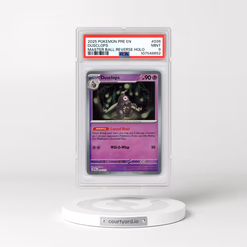 2025 Pokémon Pre EN-Prismatic Evolutions #036 Dusclops - Reverse Holo Master Ball (PSA 9 MINT)