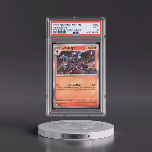 2025 Pokémon Mep EN-Me Black Star Promo #014 Ceruledge - Phantasmal Flames Prerelease-Staff (PSA 9 M