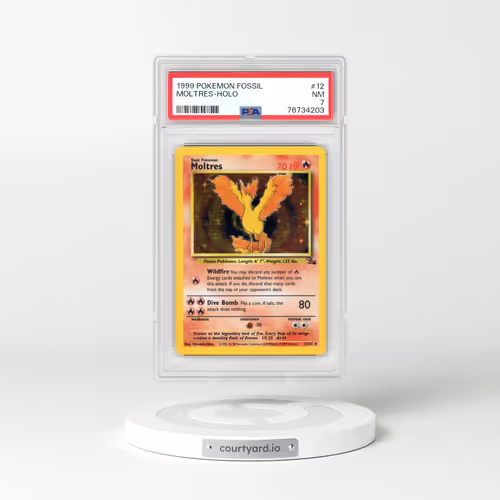 1999 Pokémon Fossil #12 Moltres - Holo (PSA 7 NM)