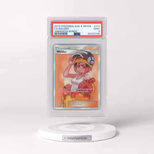 2019 Pokémon Sun & Moon Unbroken Bonds #214 Welder - Full Art (PSA 9 MINT)