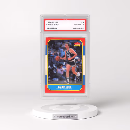 1986 Fleer #9 Larry Bird (PSA 8 NM-MT)