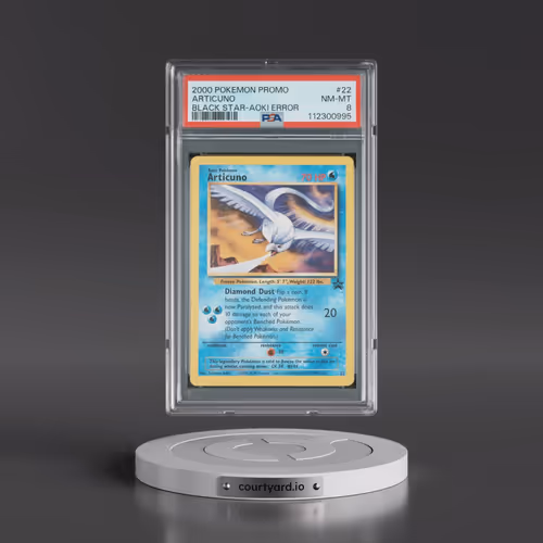 2000 Pokémon Promo Black Star #22 Articuno - Toshinao Aoki Error (PSA 8 NM-MT)