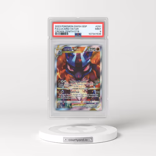 2023 Pokémon Swsh Black Star Promo #291 Lucario Vstar - Full Art Crown Zenith Elite Trainer Box (PSA 9 MINT)