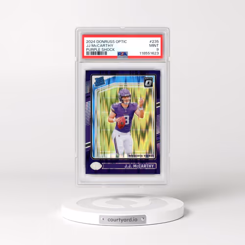 2024 Panini Donruss Optic #235 JJ McCarthy - Purple Shock (PSA 9 MINT)