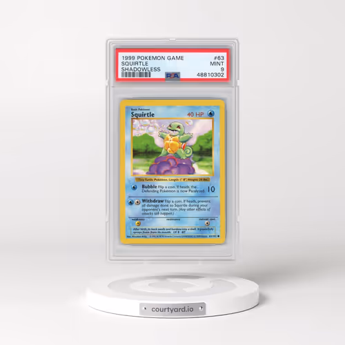 1999 Pokémon Game #63 Squirtle - Shadowless (PSA 9 MINT)