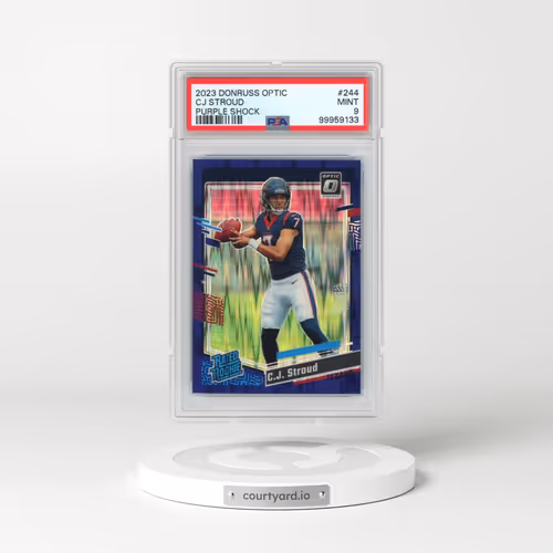 2023 Panini Donruss Optic #244 CJ Stroud - Purple Shock (PSA 9 MINT)