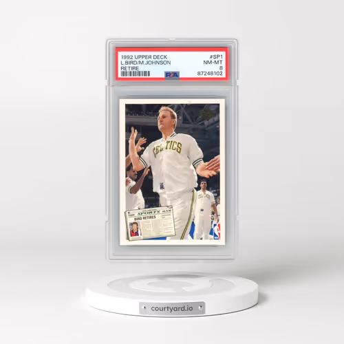 1992 Upper Deck #SP1 Larry Bird/Magic Johnson - Retire (PSA 8 NM-MT)