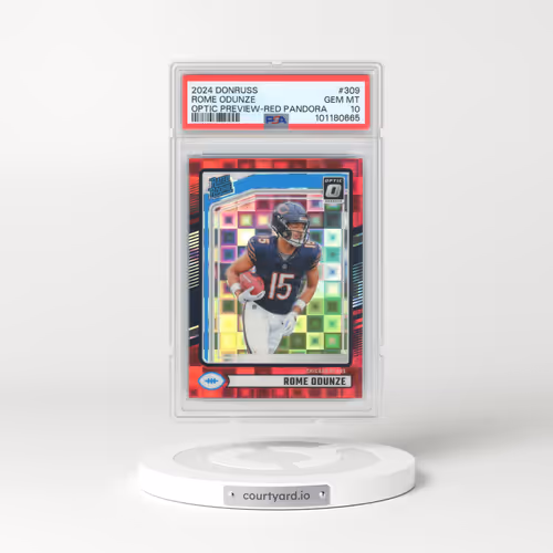 2024 Panini Donruss #309 Rome Odunze - Optic Preview-Red Pandora (PSA 10 GEM MINT)