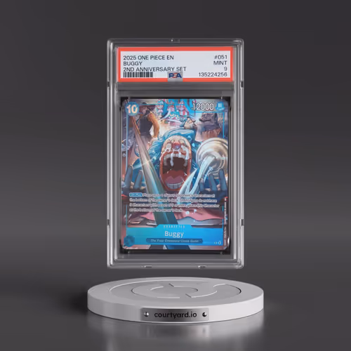 2025 One Piece English Version 2nd Anniversary Set #051 Buggy (PSA 9 MINT)