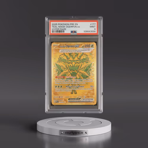 2025 Pokémon Pre EN-Prismatic Evolutions #177 Teal Mask Ogerpon EX - Holo Hyper Rare (PSA 9 MINT)
