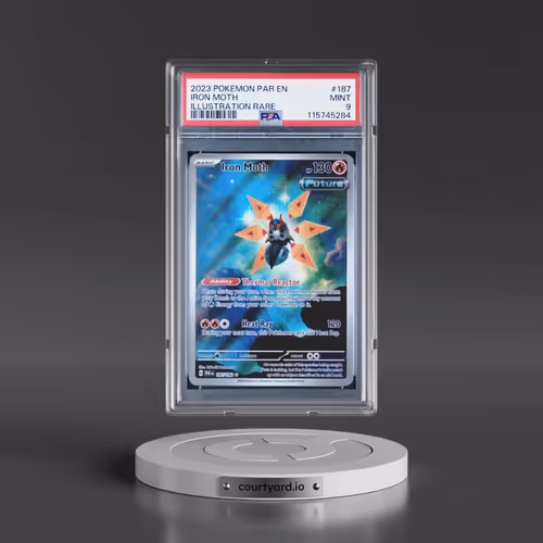 2023 Pokémon Par EN-Paradox Rift #187 Iron Moth - Illustration Rare (PSA 9 MINT)