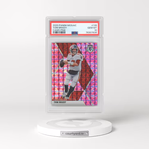2020 Panini Mosaic #135 Tom Brady - Camo Pink (PSA 10 GEM MINT)