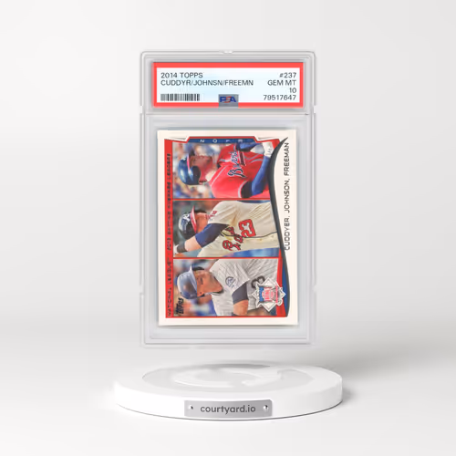 2014 Topps #237 Chris Johnson/Freddie Freeman/Michael Cuddyer (PSA 10 GEM MINT)