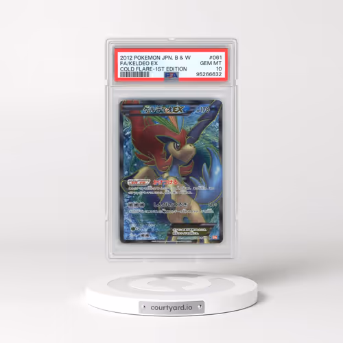2012 Pokémon Black & White Cold Flare #061 Keldeo EX - 1st Edition Holo Full Art (PSA 10 GEM MINT)