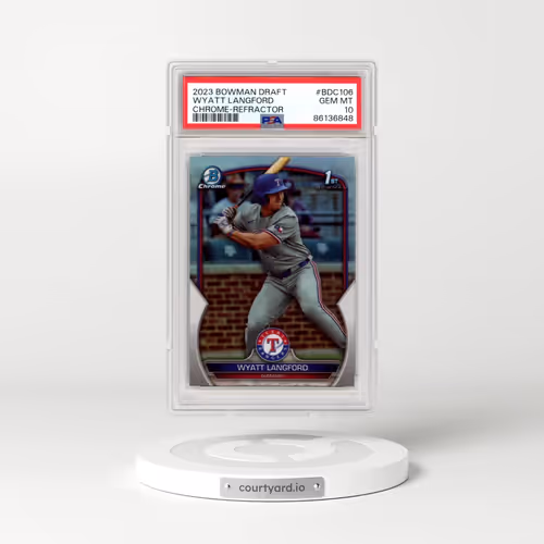 2023 Bowman Draft #BDC106 Wyatt Langford - Chrome-Refractor (PSA 10 GEM MINT)