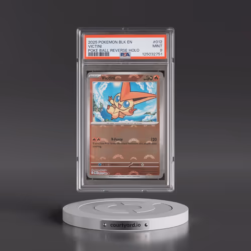 2025 Pokémon Blk EN-Black Bolt #012 Victini - Reverse Holo Poke Ball (PSA 9 MINT)