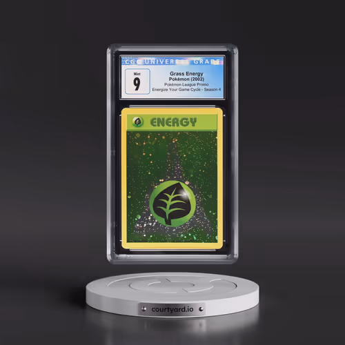 2002 Pokémon League Promo Grass Energy - (Cos. Holo) Energize Your Game Cycle Season 4 (CGC 9 MINT)