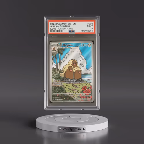 2024 Pokémon Ssp EN-Surging Sparks #208 Alolan Dugtrio - Illustration Rare (PSA 9 MINT)