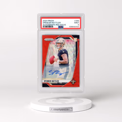 2024 Panini Prizm #388 Spencer Rattler - Autograph-Red Wave (PSA 9 MINT)