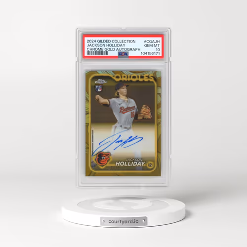 2024 Topps Gilded Collection Topps Chrome Gold Autographs #CGAJH Jackson Holliday (PSA 10 GEM MINT)