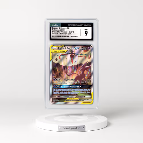 2020 Sun & Moon Promos #SM240 Espeon & Deoxys GX - Full Art Holo (CGC 9 MINT)
