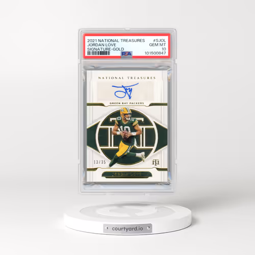2021 Panini National Treasures Signatures #SJOL Jordan Love - Gold (PSA 10 GEM MINT)