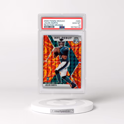 2020 Panini Mosaic #265 Jalen Hurts - Reactive Orange (PSA 10 GEM MINT)