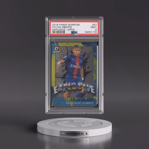 2018 Panini Donruss Explosive #E7 Kylian Mbappe - Optic (PSA 9 MINT)