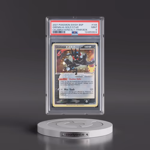 2021 Pokémon Swsh Black Star Promo #144 Greninja-Gold Star - Celebrations Elite Trainer Box (PSA 9 M