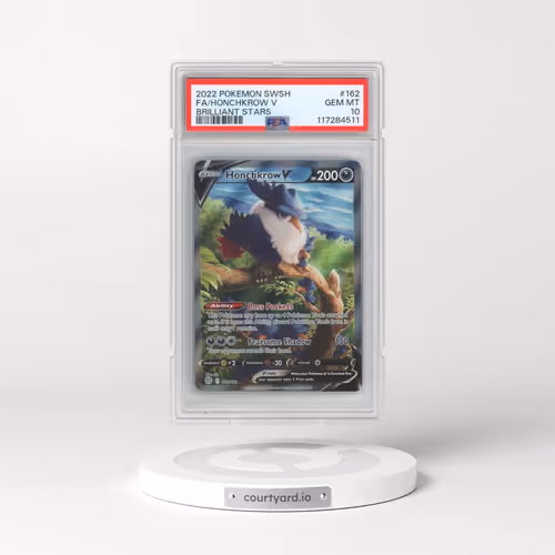 2022 Pokémon Sword & Shield Brilliant Stars #162 Honchkrow V - Holo Full Art (PSA 10 GEM MINT)