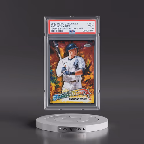 2023 Topps Chrome Logofractor Edition Future Stars #FS11 Anthony Volpe - Yellow Refractor (PSA 9 MIN