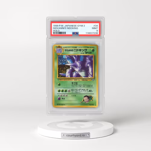 1999 Pokémon Gym 2 #34 Giovanni's Nidoking - Holo (PSA 9 MINT)