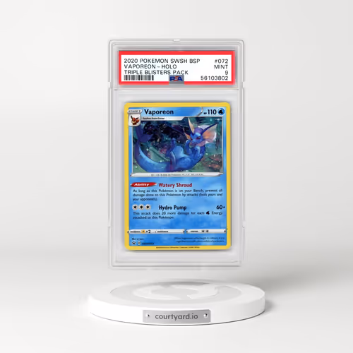 2020 Pokémon Swsh Black Star Promo #072 Vaporeon - Holo Triple Blisters Pack (PSA 9 MINT)