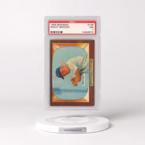 1955 Bowman #136 Rocky Bridges (PSA 7 NM)