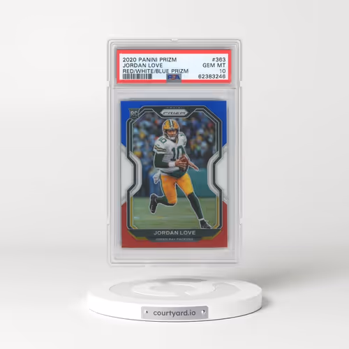2020 Panini Prizm #363 Jordan Love - Red/White/Blue Prizm (PSA 10 GEM MINT)